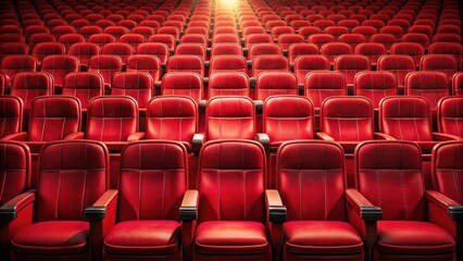 Fototapeta premium Cinema/theater red seats background , movie, film, theater, audience, seating, entertainment, showtime, interior, rows