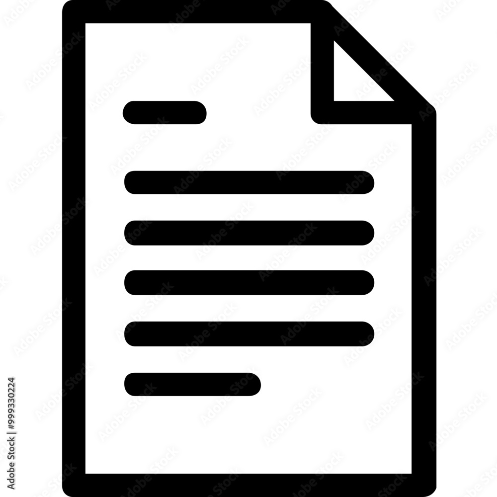 Poster text file icon outline style. simple document symbol vector illustration.