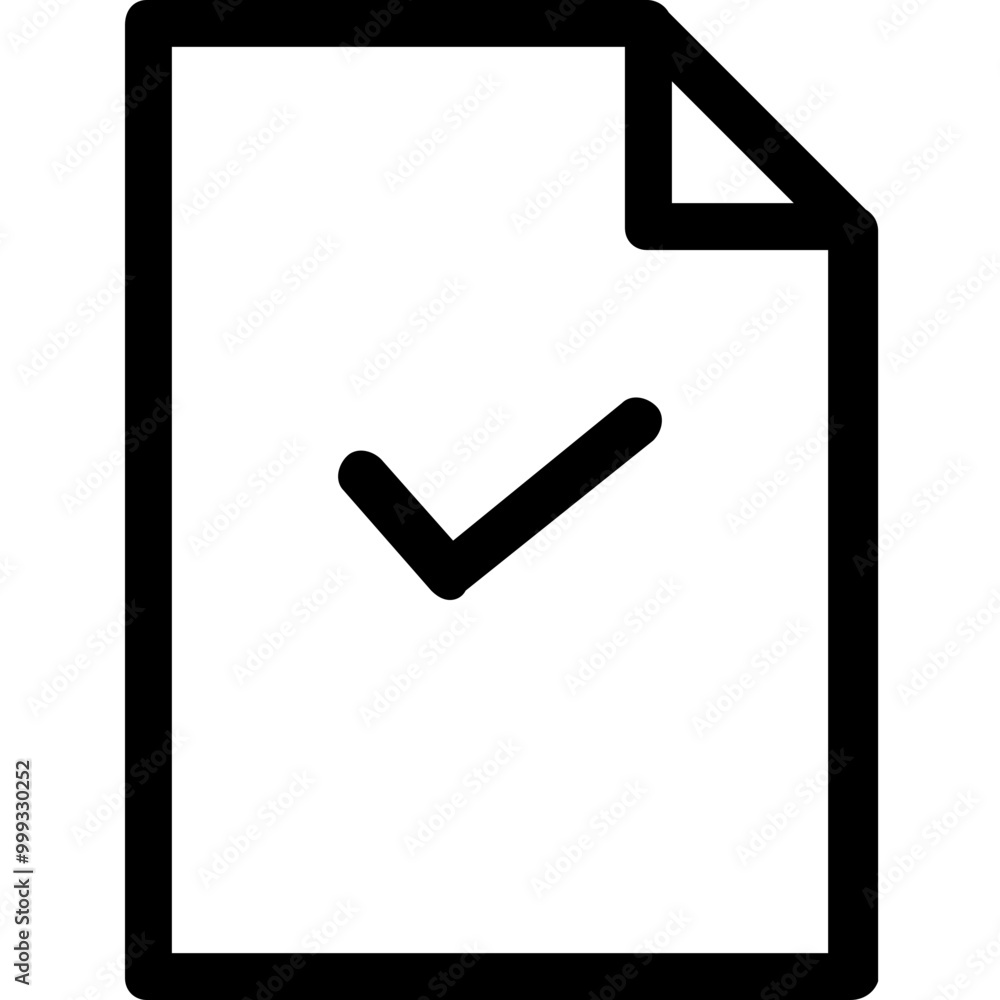 Poster check file icon outline style. simple document symbol vector illustration.