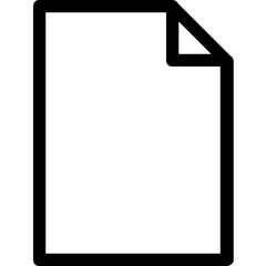 Blank File Icon Outline Style. Simple Document Symbol Vector Illustration.