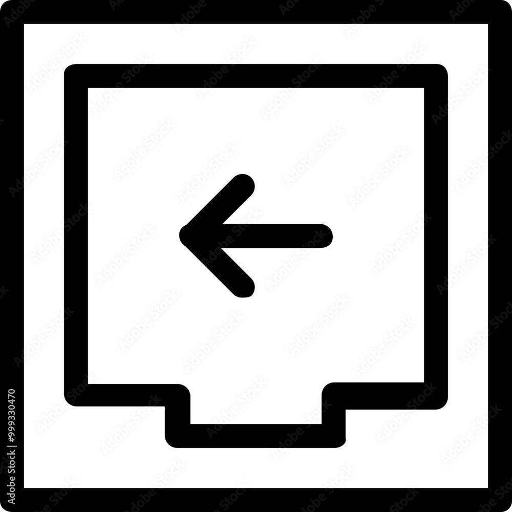 Poster previous drawer icon outline style. simple document symbol vector illustration.