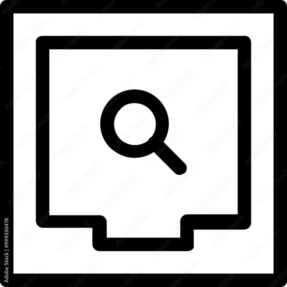 Poster search drawer icon outline style. simple container symbol vector illustration.