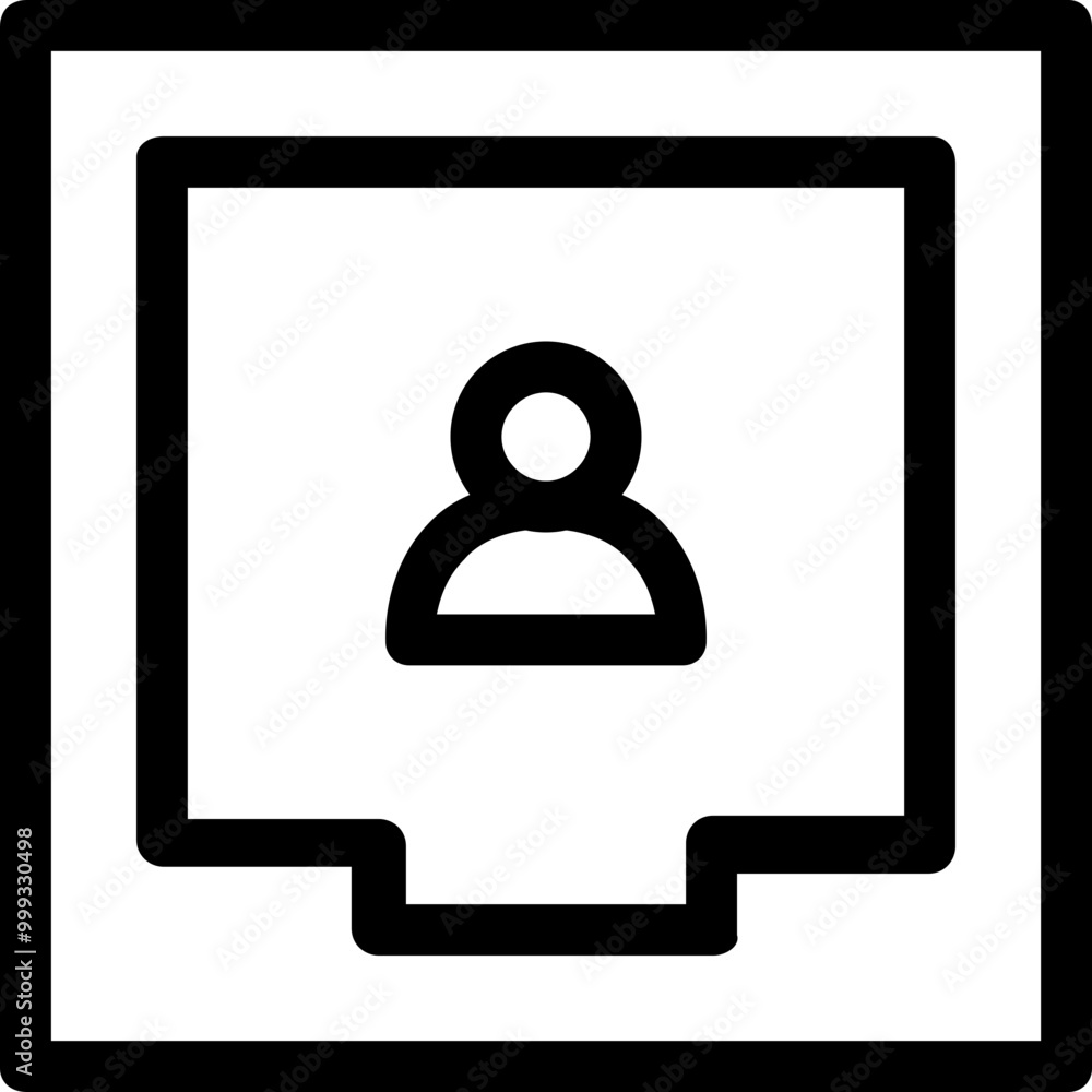 Poster user drawer icon outline style. simple container symbol vector illustration.