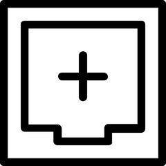 Obraz premium Add Drawer Icon Outline Style. Simple Container Symbol Vector Illustration.