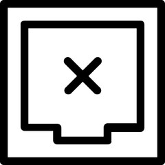Fototapeta premium Delete Drawer Icon Outline Style. Simple Container Symbol Vector Illustration.