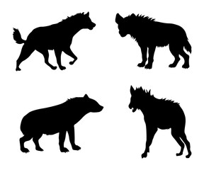 silhouette of a hyena