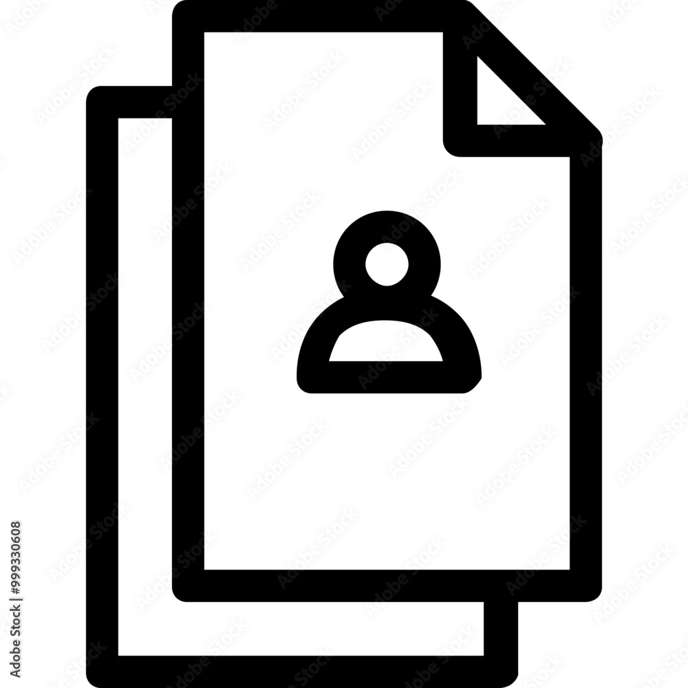 Poster user files icon outline style. simple documents symbol vector illustration.