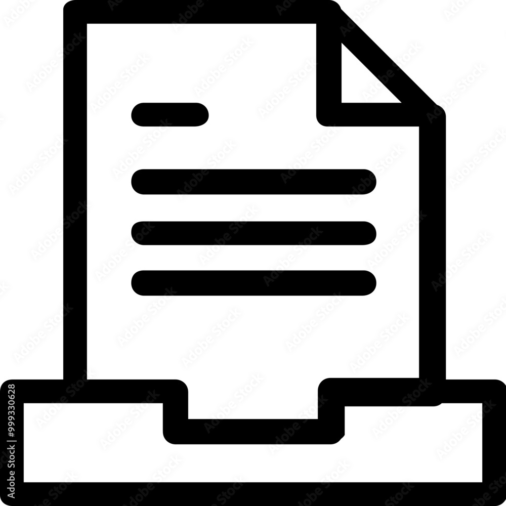 Poster text inbox icon outline style. simple mailbox symbol vector illustration.
