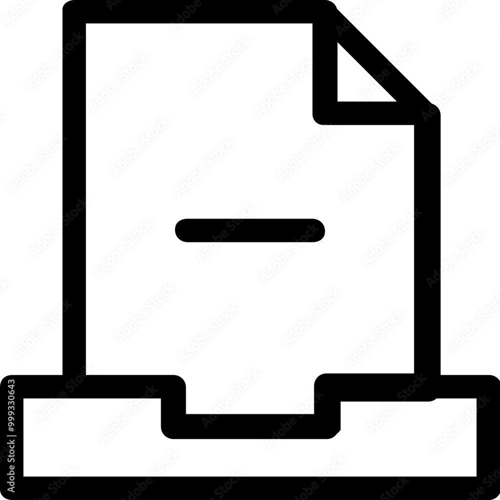 Poster remove inbox icon outline style. simple mailbox symbol vector illustration.