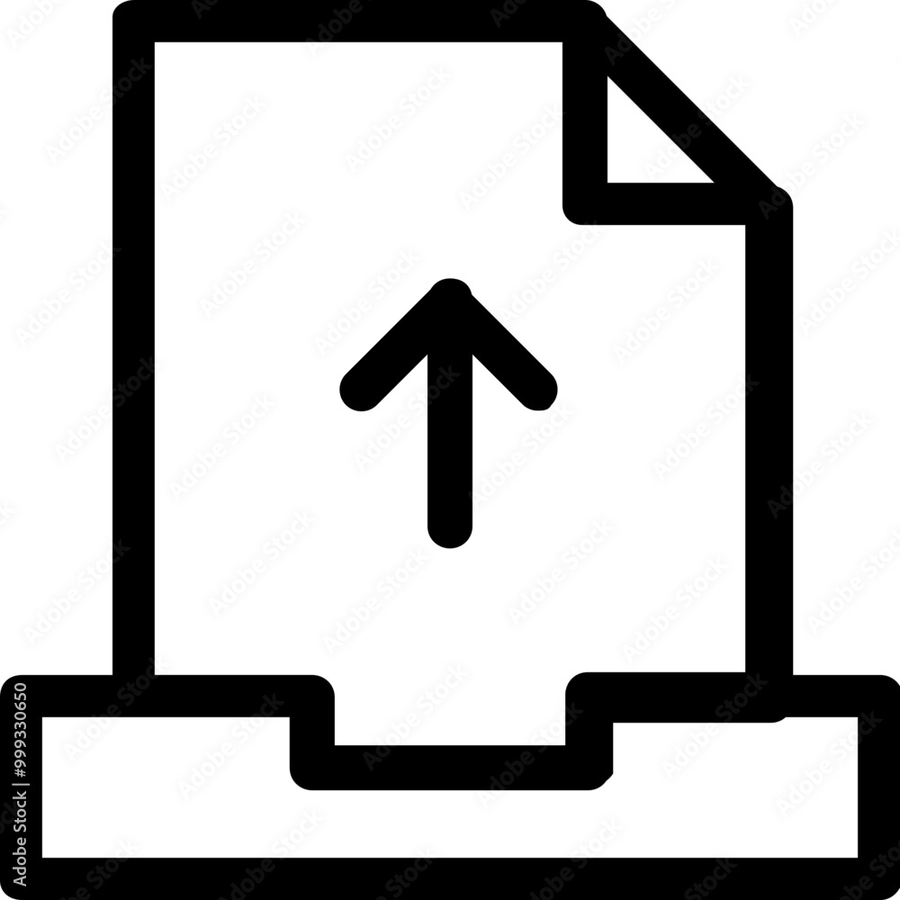 Poster upload inbox icon outline style. simple mailbox symbol vector illustration.