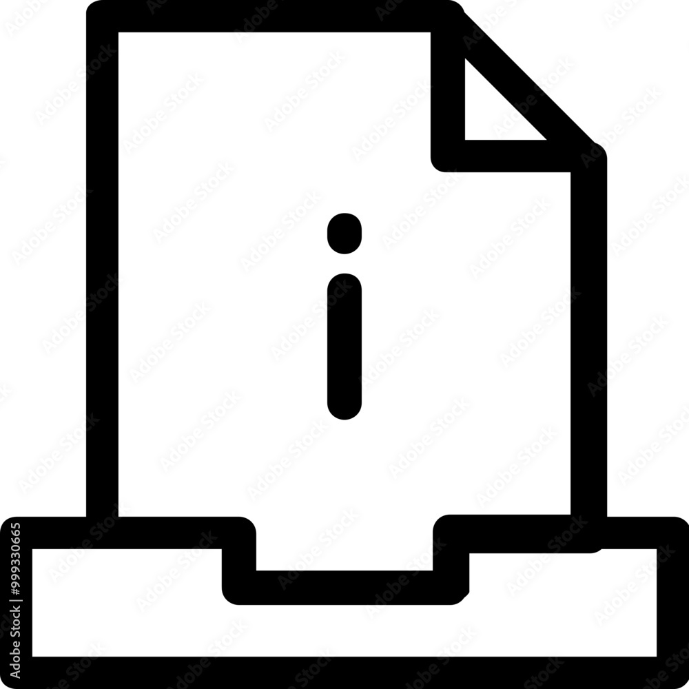 Poster information inbox icon outline style. simple mailbox symbol vector illustration.