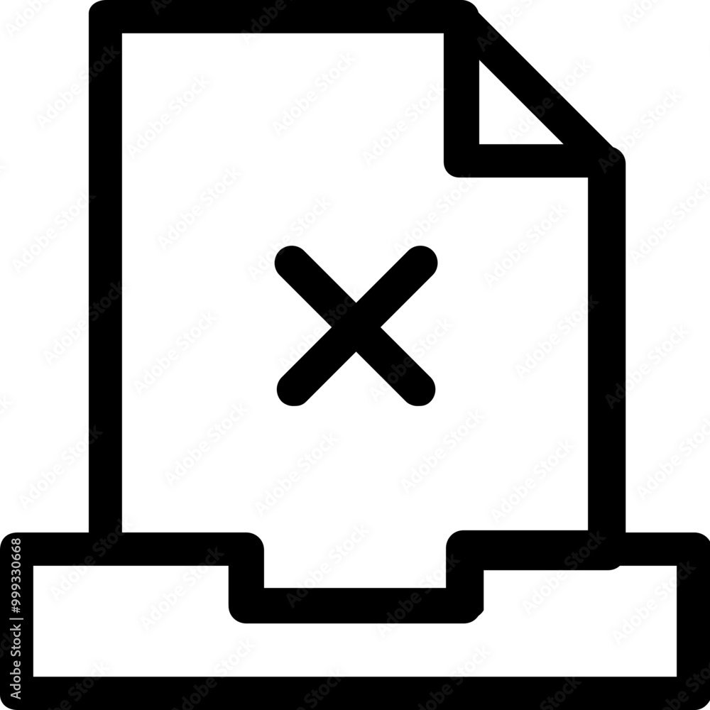 Poster delete inbox icon outline style. simple mailbox symbol vector illustration.