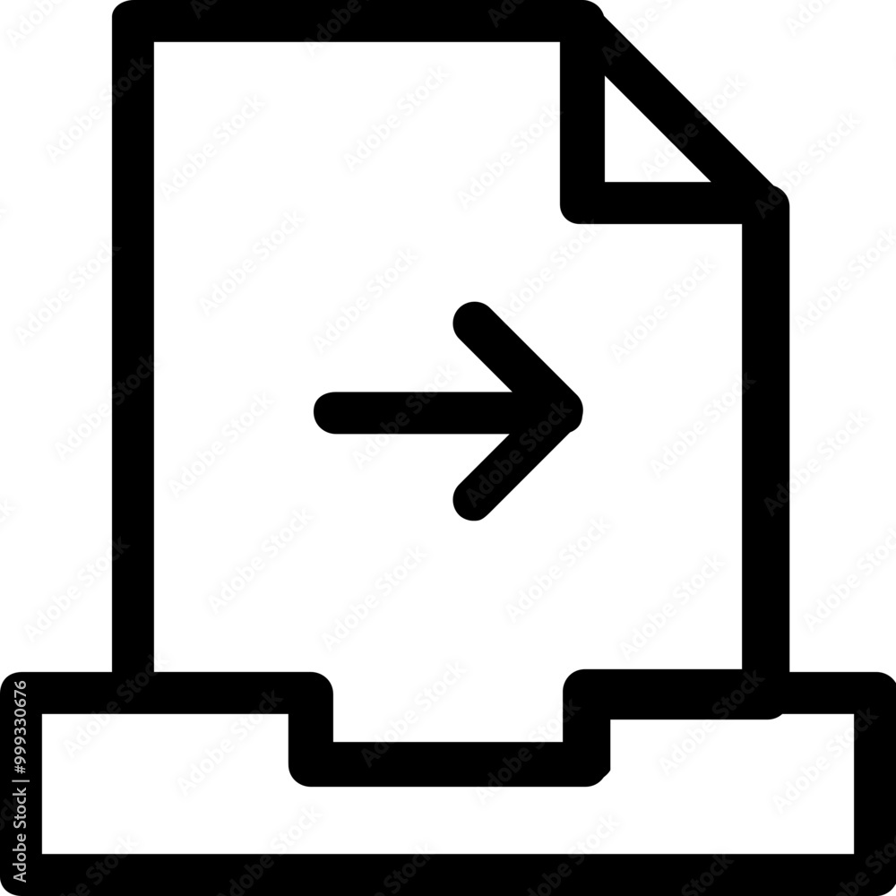 Poster next inbox icon outline style. simple mailbox symbol vector illustration.