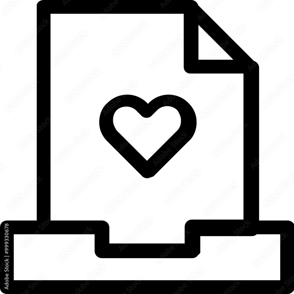 Poster love inbox icon outline style. simple mailbox symbol vector illustration.