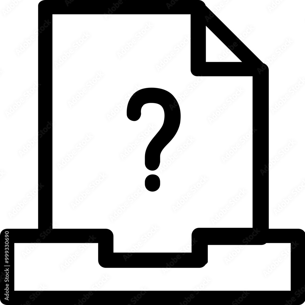 Poster question inbox icon outline style. simple mailbox symbol vector illustration.