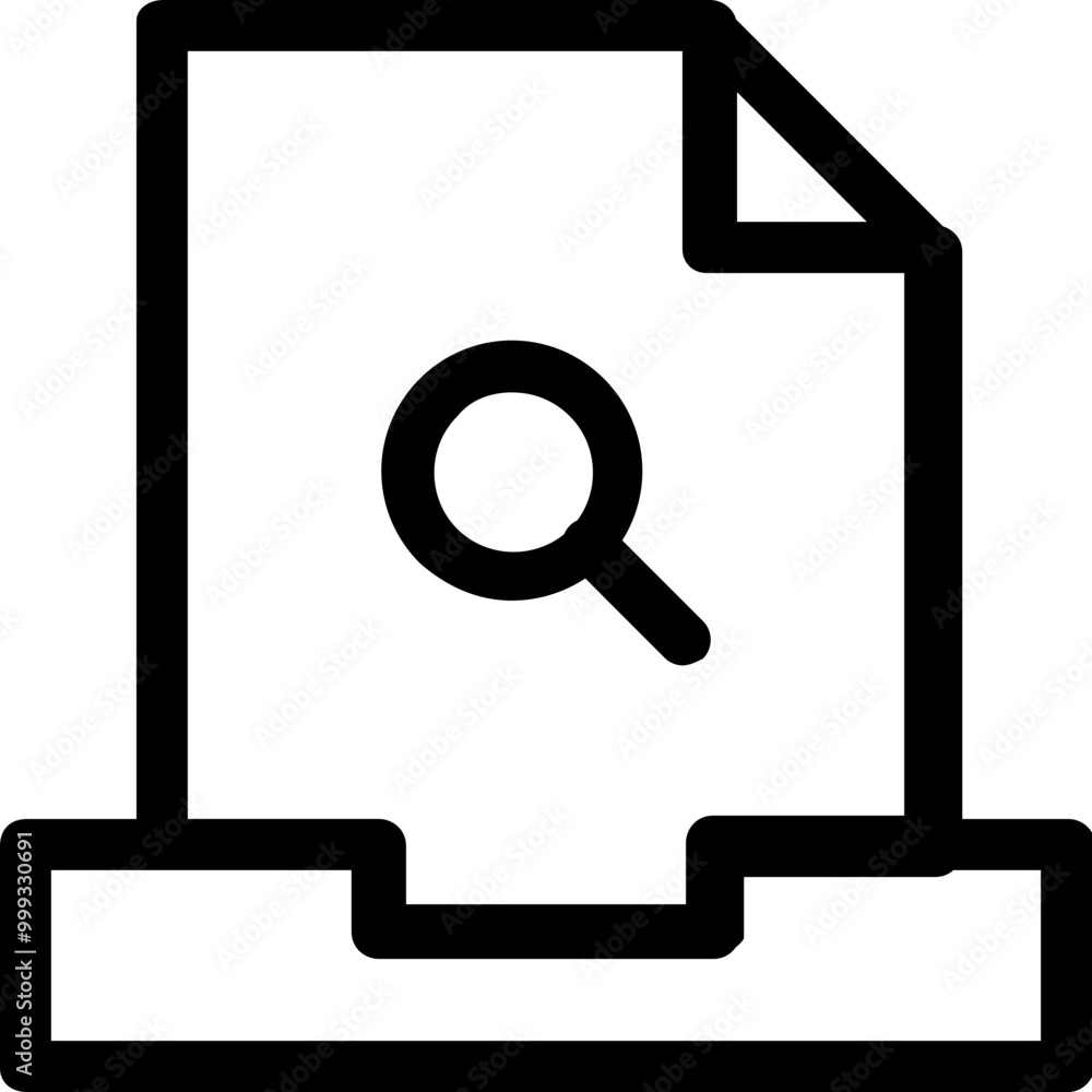 Poster search inbox icon outline style. simple mailbox symbol vector illustration.