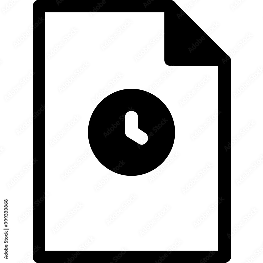 Poster document clock simple solid icon