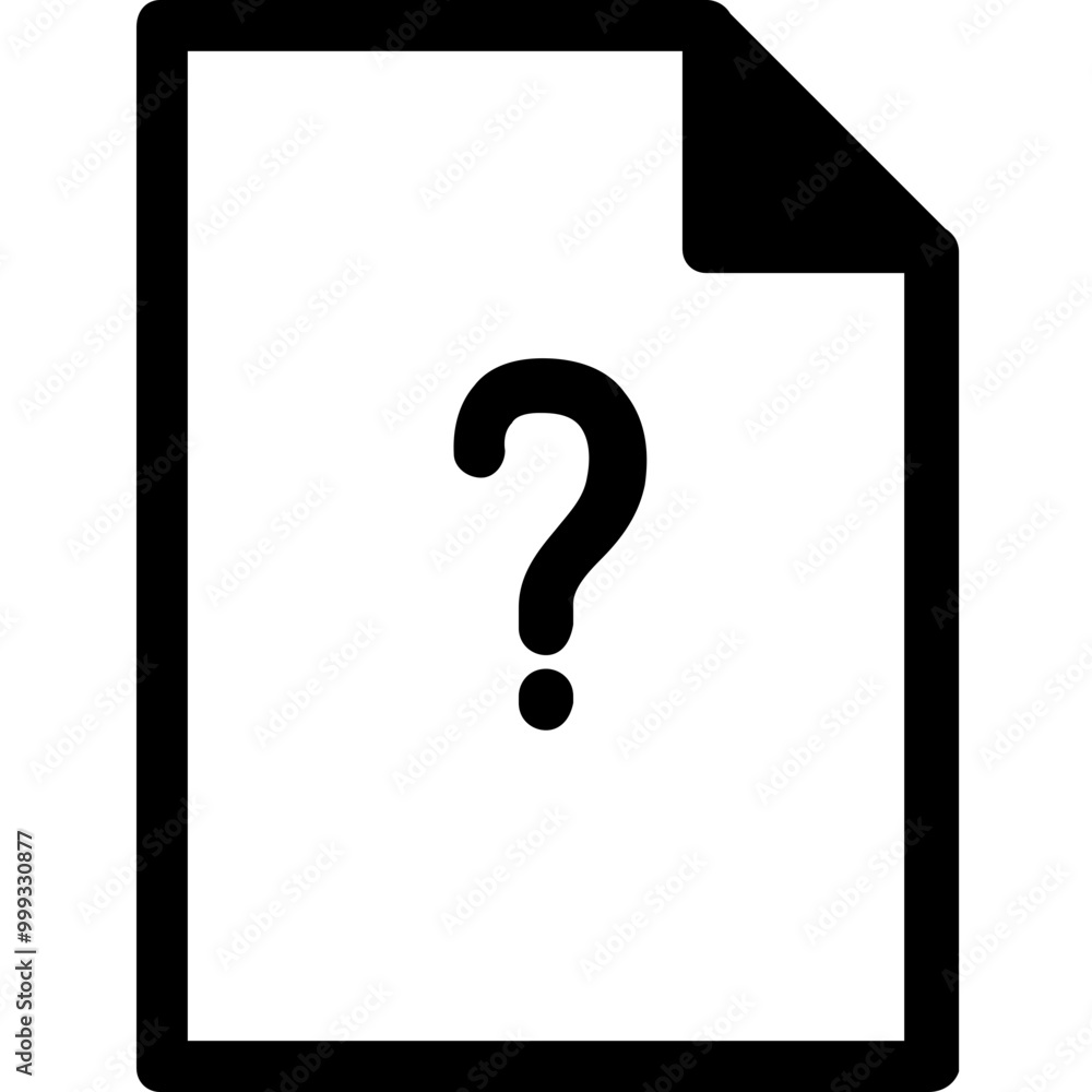 Poster document question mark simple solid icon