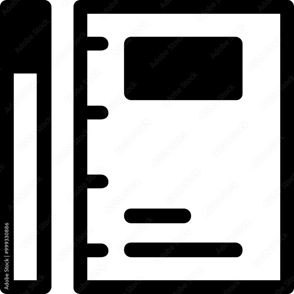 Poster pen notebook simple solid icon
