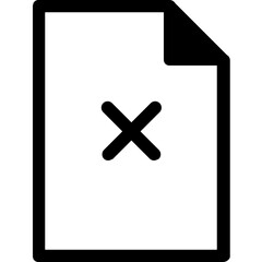 Obraz premium Document X Simple Solid Icon