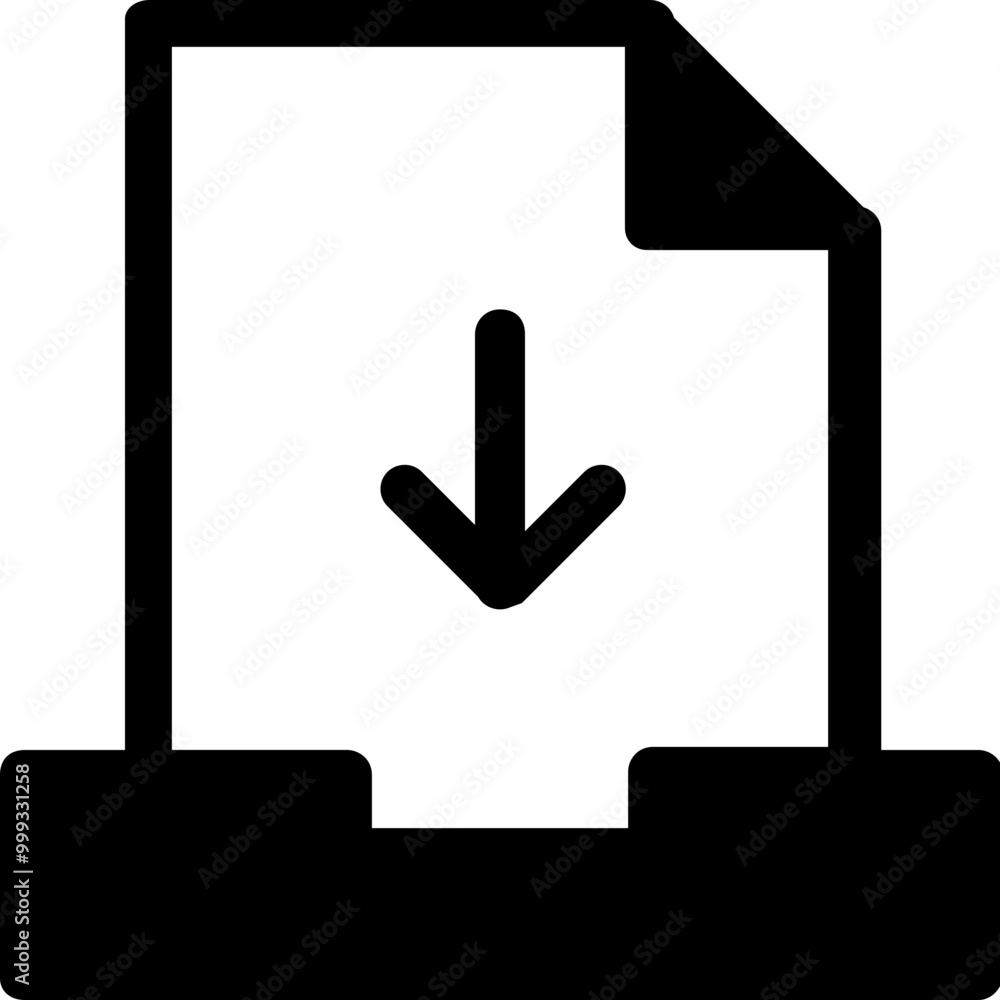 Poster document download inbox simple solid icon