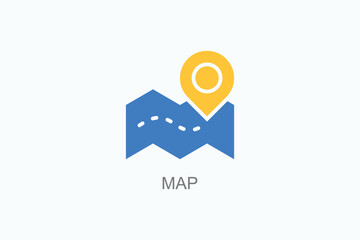 Map Vector Icon Or Logo Illustration