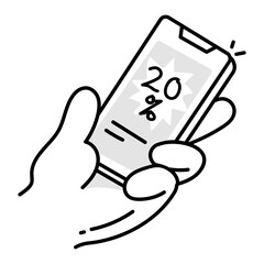 Online discount icon in doodle style 


