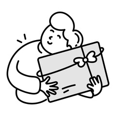 A doodle style icon of gift card 

