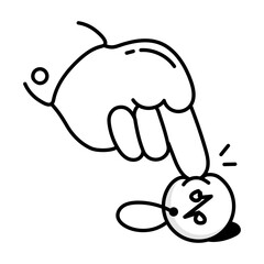 A doodle style icon of discount tag

