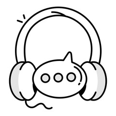 Online consultation icon in doodle style 

