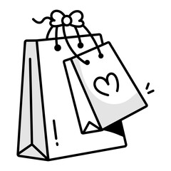 A sketchy icon of handbags 

