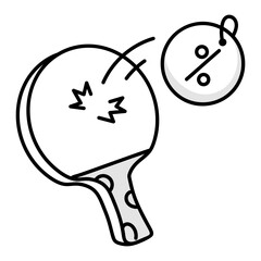 Sport discount icon in doodle style 


