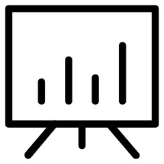 Statistic Canvas Icon Outline Style. Simple Finance Vector Illustration.