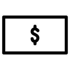 Money Dollar Icon Outline Style. Simple Finance Vector Illustration.