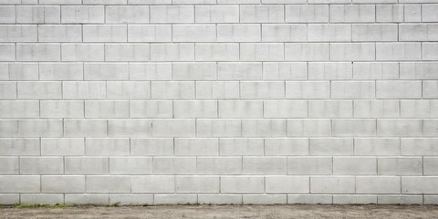 Wide view of white cinder block wall, white, cinder block, wall