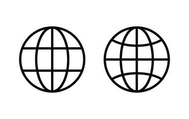Globe icon vector, go to web icon symbols vector