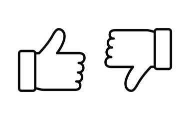 Like and dislike icons set. Thumbs up and thumbs down Vector 