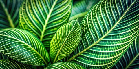 Macro photography of intricate details of tropical plant leaves, tropical, plant, leaves, close up, macro, photography, green