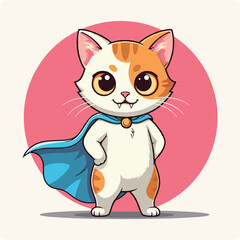 cartoon superhero animal, superhero cat, super cat vector, cat logo design, cat character design, cute cat with cape, animated cat illustration, superhero kitten, adorable cat drawing, cat mascot