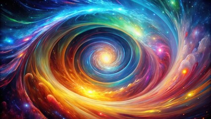 Obraz premium Futuristic abstract art of a cosmic vortex swirling with vibrant colors , futuristic, cosmic, vortex, abstract, art, swirling