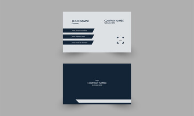 A beautiful and simple business card design in white and blue colors  victor file  