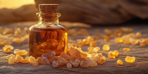 Bottle of Frankincense Oil with Natural Resin