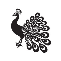 Vector seamless black and white pattern with birds.