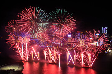 A Spectacular Fireworks Display in Hong Kong