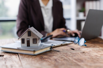 Property analysis and checklist for real estate business management concept. Mortgage loan home and...