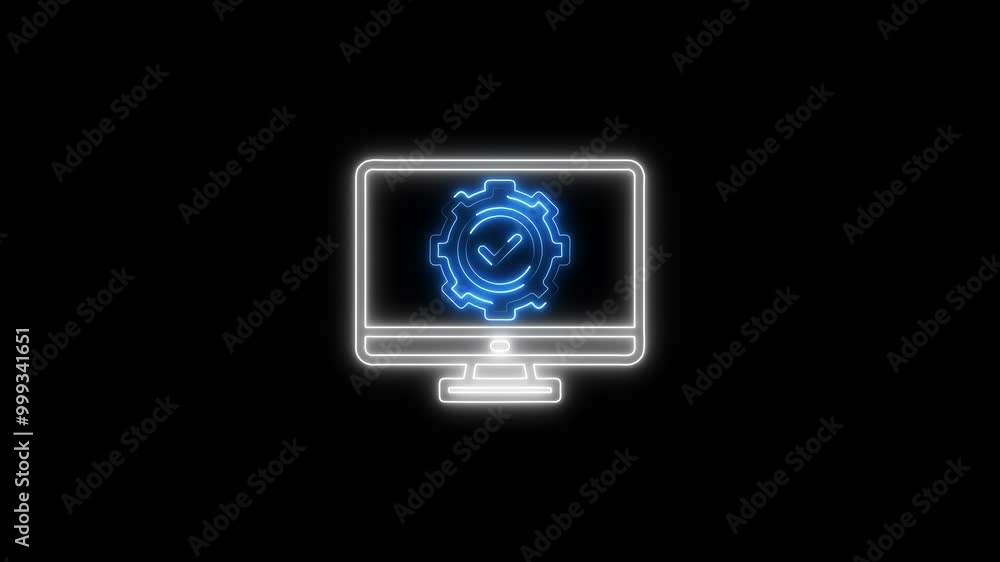 Poster monitor and showing check mark on it's display.