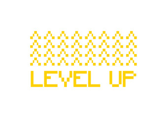 Level Up Pixel Yellow