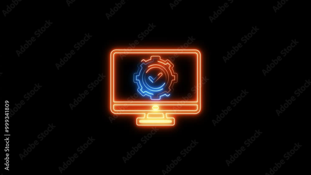 Poster monitor and showing check mark on it's display.