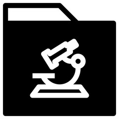 Folder Microscope Simple Solid Icon