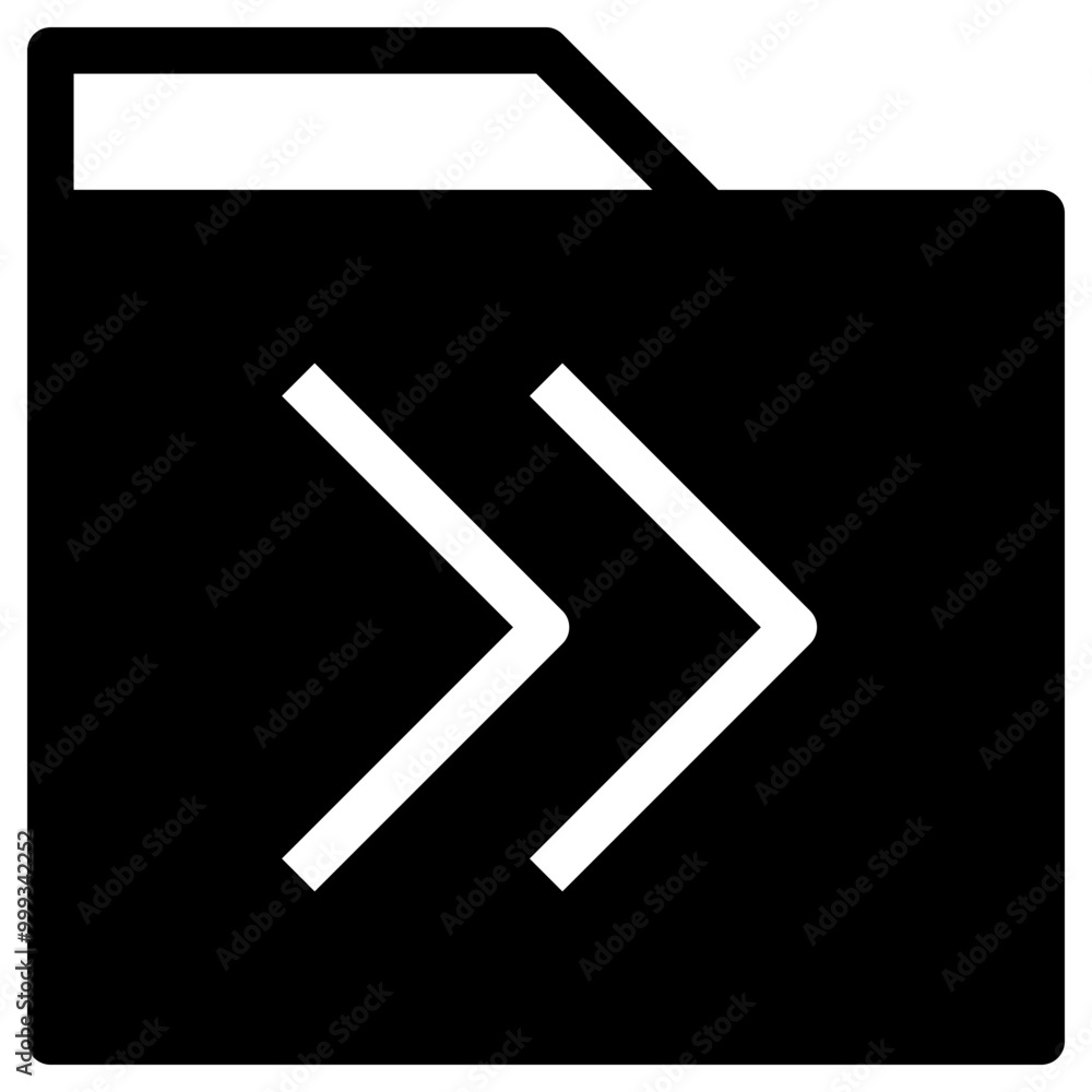 Poster folder fast forward simple solid icon